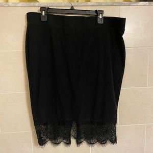 Torrid Lace Hem Ponte Pencil Skirt